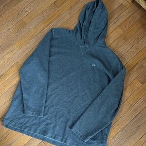 Vineyard Vines Saltwater Popover hooded pullover - black and grey